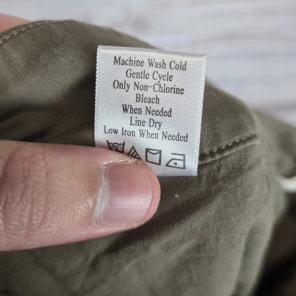 Coldwater Creek Olive Green Embroider Flare Pleated Skirt 10/12 Whimsigoth Boho